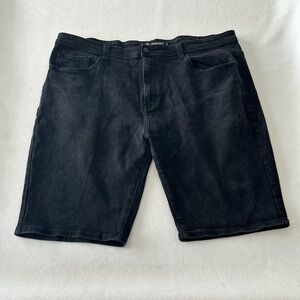 Akademiks Jean Shorts Men’s 46 Black Denim Baggy Fit Wide Leg